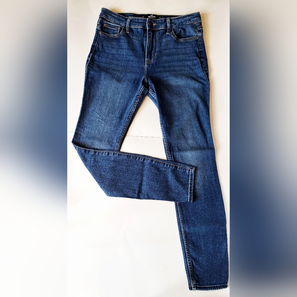 Hollister Women's Dark Blue High-rise Super Skinny Jeans - 9L 29W 30L